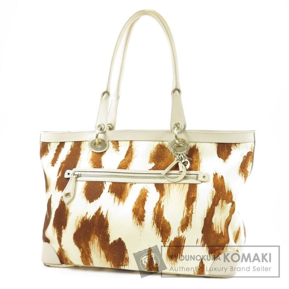 CHRISTIAN DIOR Animal Motif Canvas Handbag